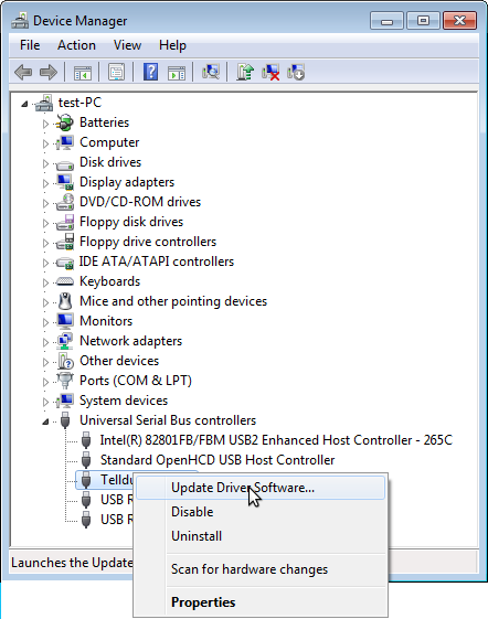 standard openhcd usb host controller windows 7